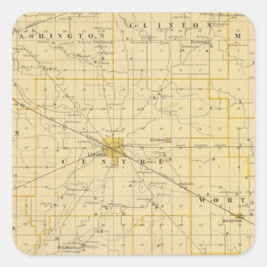 ブーン郡の地図 スクエアシール (正面)