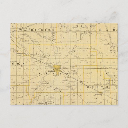 ブーン郡の地図 ポストカード (正面)