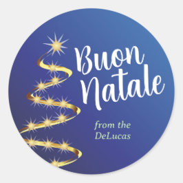 ブーン・ナテイタリアンル・クリスマス任意の名前 ラウンドシール