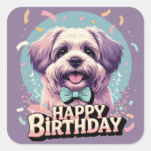 ブーヴィエデフランダレスドッグカラフル スクエアシール (正面)