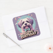 ブーヴィエデフランダレスドッグカラフル スクエアシール (封筒)