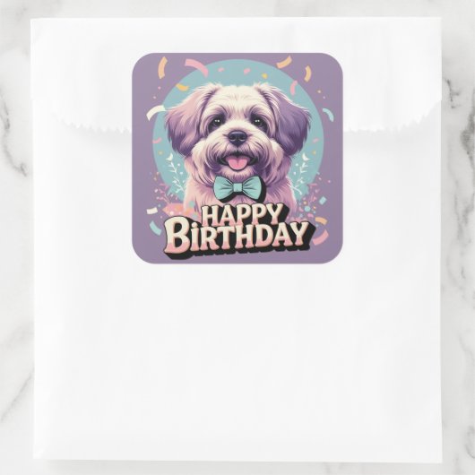 ブーヴィエデフランダレスドッグカラフル スクエアシール (バッグ)