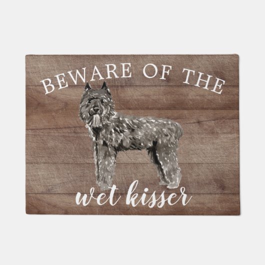 ブーヴィエデフランダレスドッグドパーソナライズされたアードアマット ドアマット (正面)