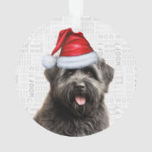 ブーヴィエデフランダレスドッグホリデーフォトクリスマス オーナメント (裏面)