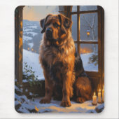 ブーヴィエデフランダースとクリスマスライトホリデイ マウスパッド (正面)