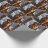 ブーヴィエデフランダースとクリスマスライトホリデイ ラッピングペーパー (角)