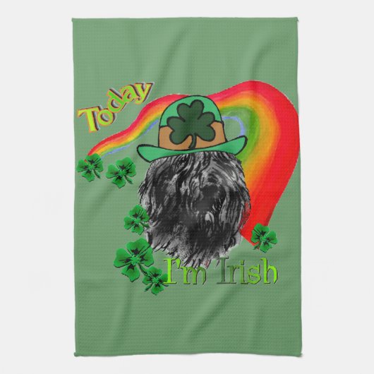 ブーヴィエデフランドリスSt patricks キッチンタオル (縦)