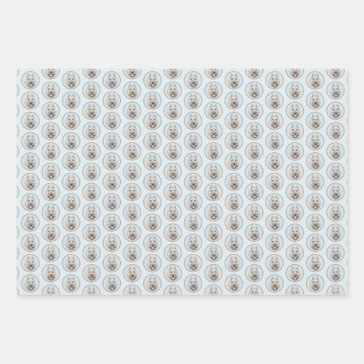 ブーヴィエデフランドレ絵画ス – オリジナルドッグアート ラッピングペーパーシート (正面)