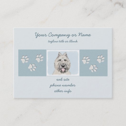 ブーヴィエデフランドレ絵画ス – オリジナルドッグアート 名刺 (正面)