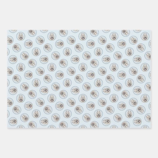 ブーヴィエ・デ・フランドレ絵を描スのファウンブリンドルドッグアート ラッピングペーパーシート (正面)