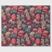 ブーーでかわいい不気味アイモンスターハロウィーン ラッピングペーパー (フラット)