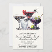 ブーージー誕生日バッシュハロウィンカクテルパーティー 招待状 (正面)