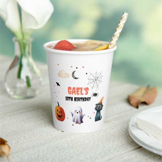 ブー不気味キュートハロウィーン幽霊誕生日デコール 紙コップ (インサイチュ)