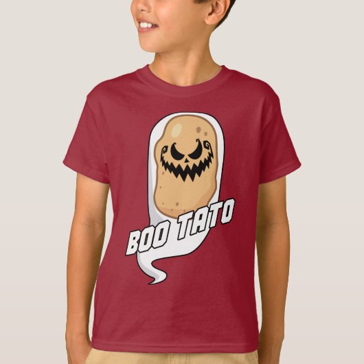 ブー不気味タポテト食品ハロウィーンTシャツ Tシャツ (正面)