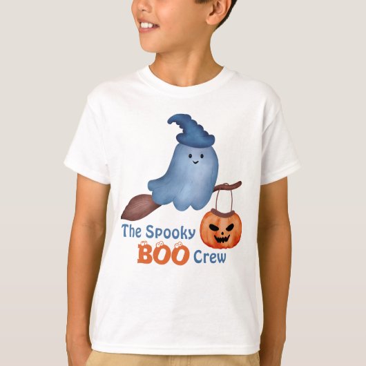 ブー不気味ハロウィーンの家族のマッチング子供 Tシャツ (正面)
