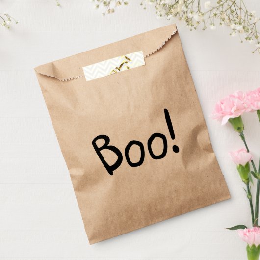 ブー可愛おもしろいい手書きタイポグラフィハロウィン フェイバーバッグ (封をした状態)