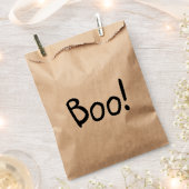 ブー可愛おもしろいい手書きタイポグラフィハロウィン フェイバーバッグ (クリップ留めされた状態)