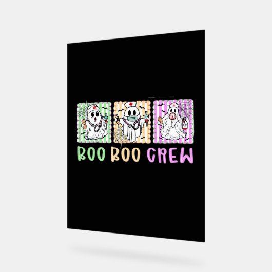 ブー名門私立校風のクーナースハロウィーン仮装の女性男性 アクリルサイン (傾斜)