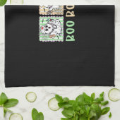 ブー名門私立校風のクーナースハロウィーン仮装の女性男性 キッチンタオル (折り畳み)