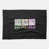 ブー名門私立校風のクーナースハロウィーン仮装の女性男性 キッチンタオル (横)