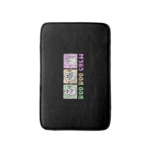 ブー名門私立校風のクーナースハロウィーン仮装の女性男性 バスマット (正面縦)