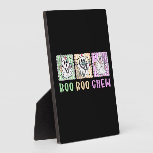 ブー名門私立校風のクーナースハロウィーン仮装の女性男性 フォトプラーク (側面)