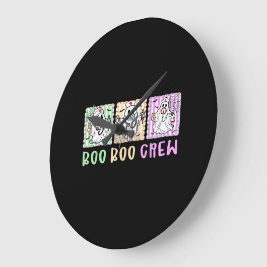 ブー名門私立校風のクーナースハロウィーン仮装の女性男性 ラージ壁時計 (傾斜)