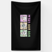 ブー名門私立校風のクーナースハロウィーン仮装の女性男性 横断幕 (縦)