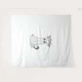 ブー子猫かわいい幽霊キャットハロウィンキッ不気味テン タペストリー (正面(横))