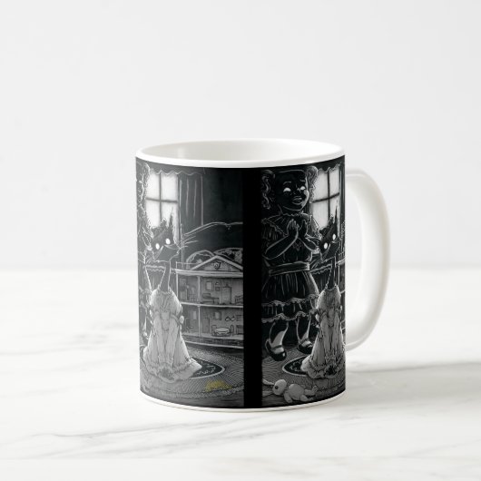 ブー子猫がコーヒファンシーーマグを取得 コーヒーマグカップ (正面右)