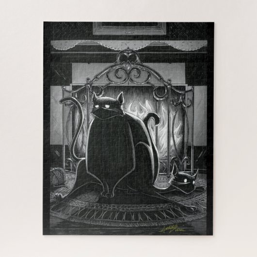 ブー子猫がジグソーパズルに座る ジグソーパズル (縦)