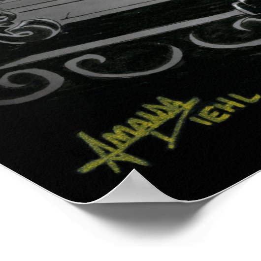 ブー子猫が暗い鏡ポスターを見る ポスター (角)