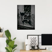 ブー子猫が暗い鏡ポスターを見る ポスター (ホームオフィス)