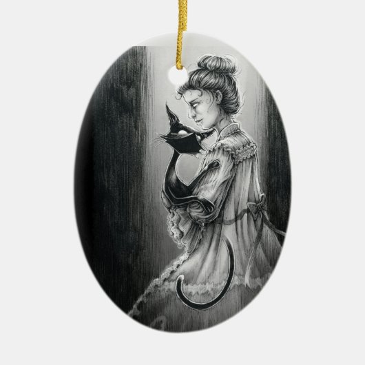 ブー子猫とその幽霊セラミックオーナメント セラミックオーナメント (正面)