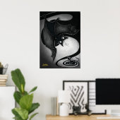 ブー子猫と目まいこうもりポスター ポスター (ホームオフィス)