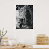 ブー子猫ステアアットシャドウポスター ポスター (キッチン)