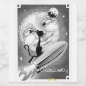 ブー子猫ロケット月のワインラベル ワインラベル (シングルラベル)