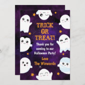 ブー幽霊たちハローウィンパーティ サンキューカード (正面/裏面)