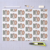 ブー幽霊オレンジグリーンかわいいホワイトハロウィーン 薄葉紙 (クラフト)