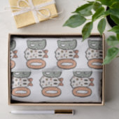 ブー幽霊オレンジグリーンかわいいホワイトハロウィーン 薄葉紙 (ギフト)