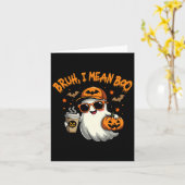 ブー幽霊コーヒーカおもしろいンプキン不気味 カード (黄色い花)