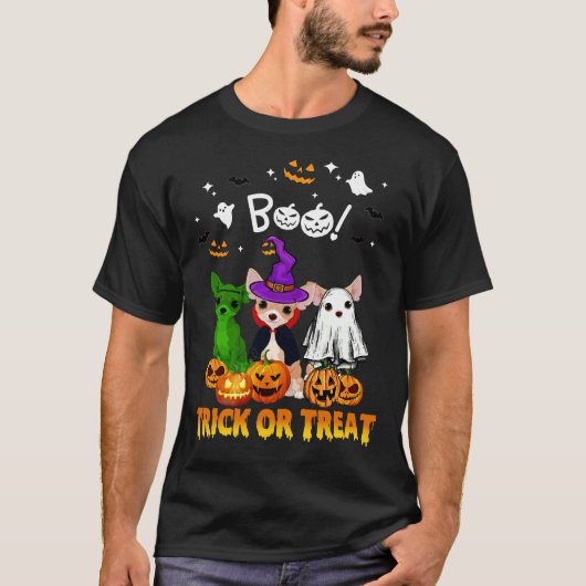 ブー幽霊チワフアトリックハロウィーン Tシャツ (正面)