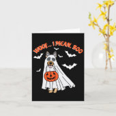 ブー幽霊ドッグおもしろいハロウィーンカボチャ カード (黄色い花)