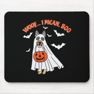 ブー幽霊ドッグおもしろいハロウィーンカボチャ マウスパッド
