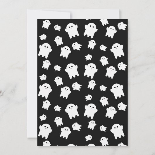 ブー幽霊ハロウィンカップルの赤ちゃんシャワーを覗く 招待状 (裏面)