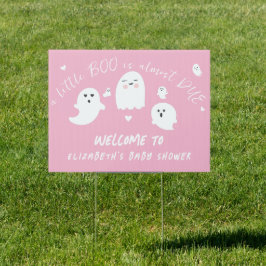 ブー幽霊ハロウィーンガールベビーシャワーウェルカム アウトドアサイン
