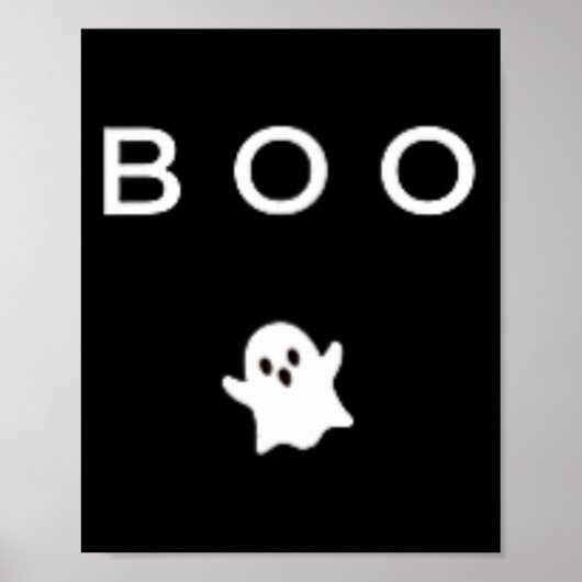 ブー幽霊ハロウィーン微妙なミニマル秋おもしろいトリック ポスター (正面)