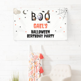 ブー幽霊ハロウィーン誕生日パーティーウェルカムバナー 横断幕