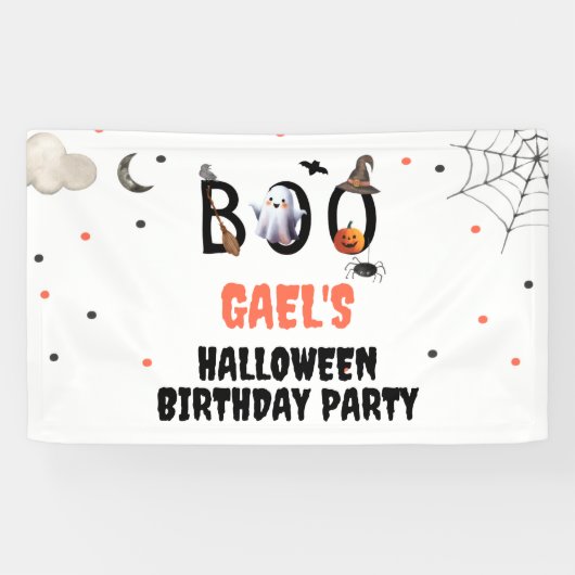 ブー幽霊ハロウィーン誕生日パーティーウェルカムバナー 横断幕 (横)