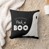 ブー幽霊パーソナライズされたハロウィンを覗く クッション (ブランケット)